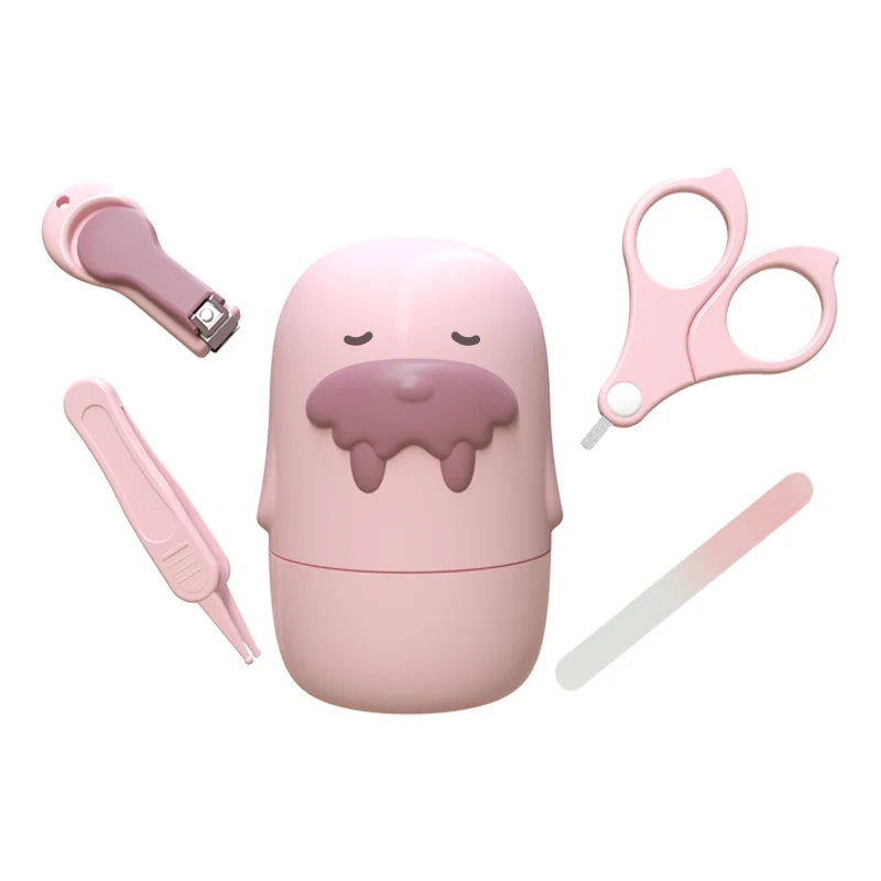 Newborn 4 in 1 Manual Stainless Plate Kids Sea Lion Nail Clipper Trimmer Baby Accessories