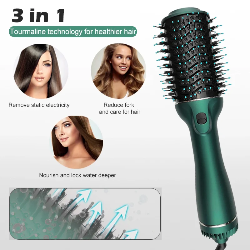  Rotating Hair Dryer Brush One Step And Volumizer Hot Air 3 in 1 Styling Negative Ion
