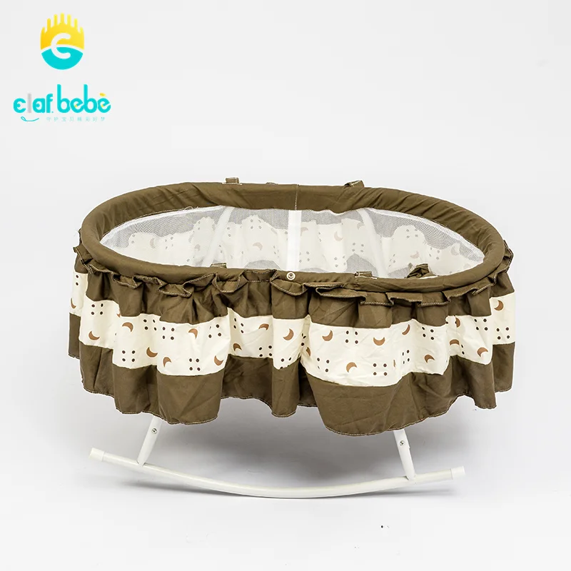 Environmentally children cot metal babi crib swing