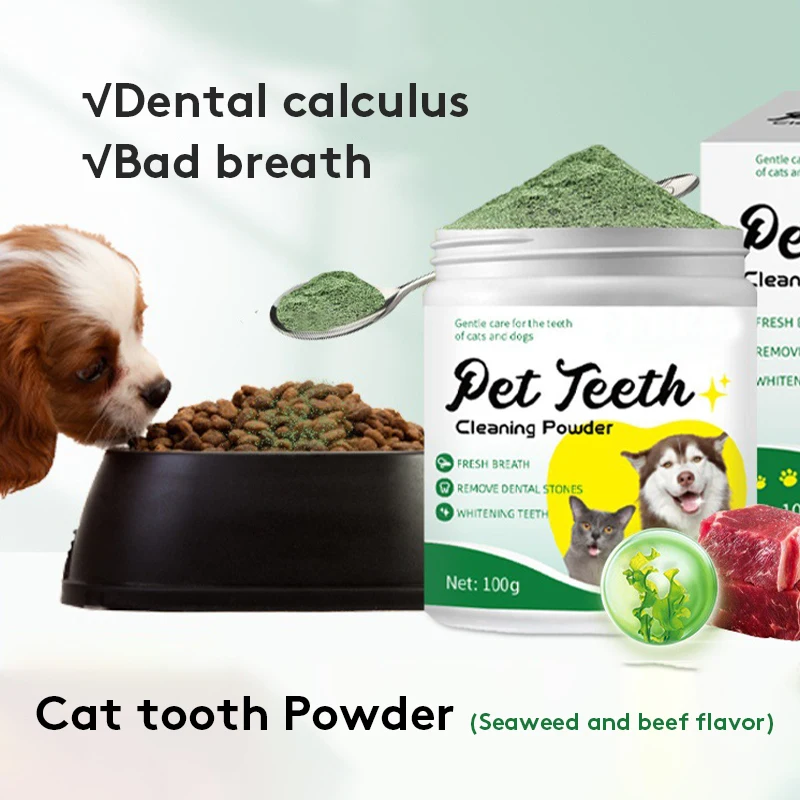 Custom Wholesale Pet Oral Care Dry Cleansing Powder Teeth Cleaning Powder for Dogs Prevents Dental Tartar