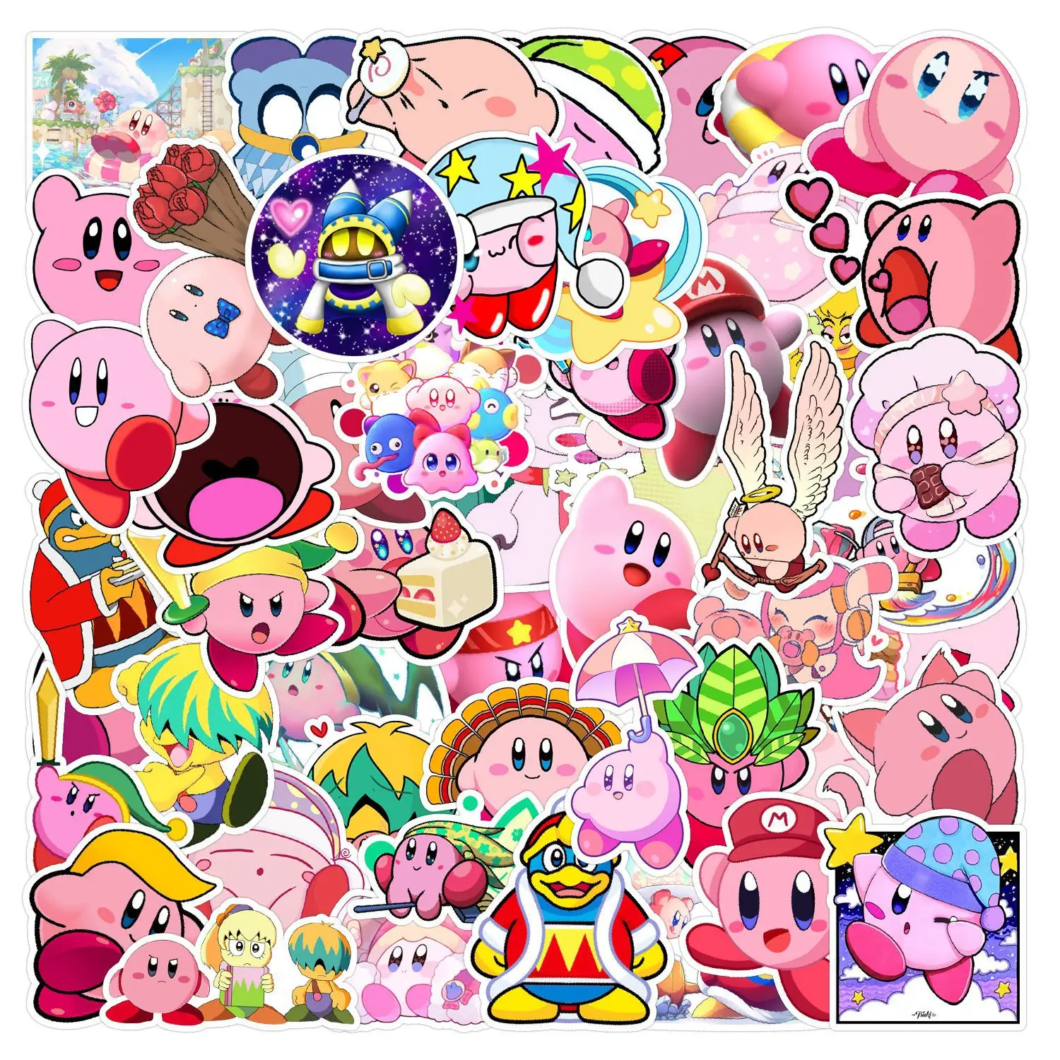 50pc/bag Cartoon Kirby Stickers Customized Graffiti Waterproof Stickers for Cellphone Case Backpack Skateboard Mobile Phone