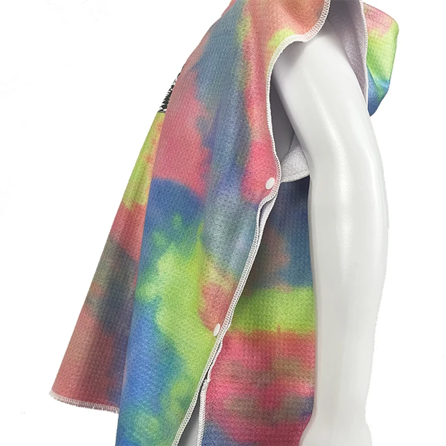 New Fashion Stylish Cartoon Pattern waffle  Poncho Kids Hooded baby yoda towel Beach Bath Towel