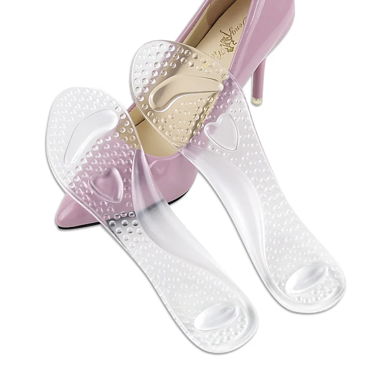 Factory wholesale silicone gel shock absorption arch support flat foot orthopedic insole for plantar fasciitis