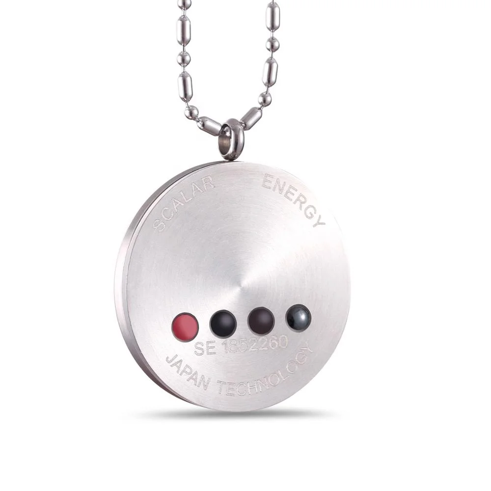 4 Energy Stones Quantum Scalar Pendant Fashion Necklace 2 Colors Stainless Steel Jewelry