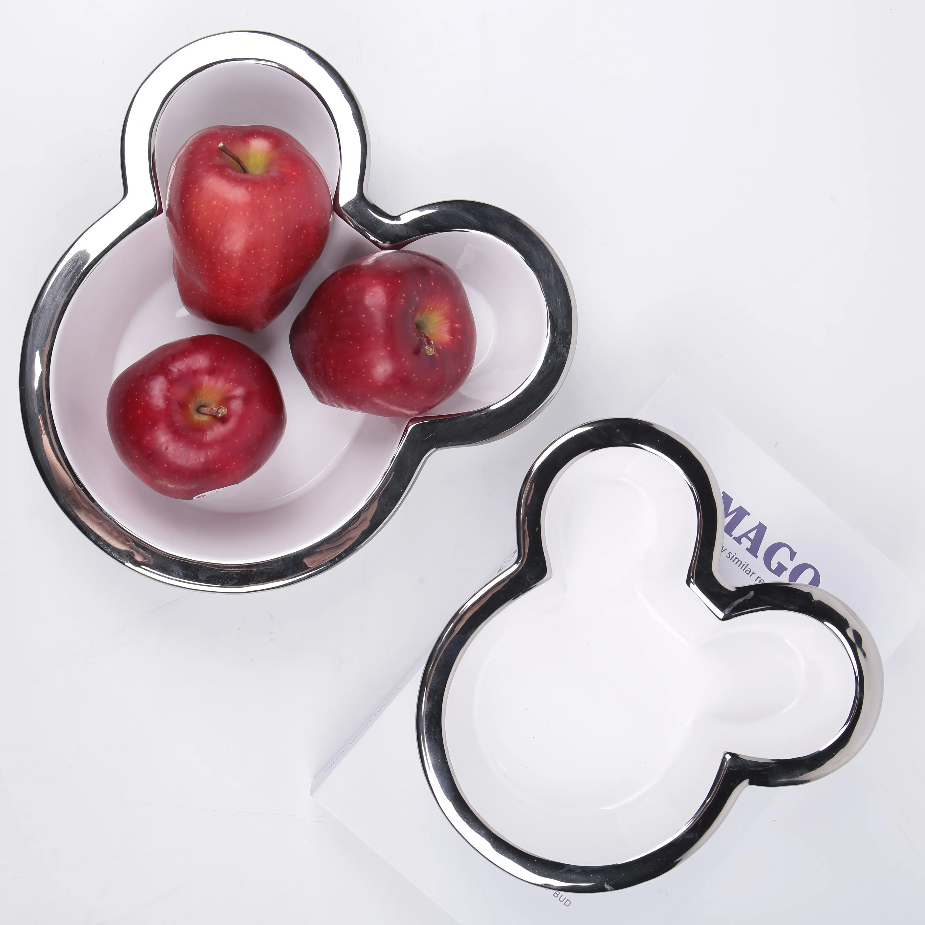 Cute style gold rim fruit animal shaped hand-painted tableware ceramic dessert snack dinner dish