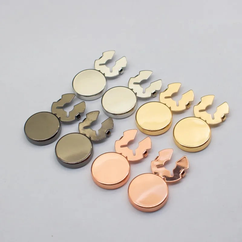 wholesale Copper Cufflinks shirt cover button clips and Shirt Studs with Smooth Box Cover. Custom Logo Printing Available