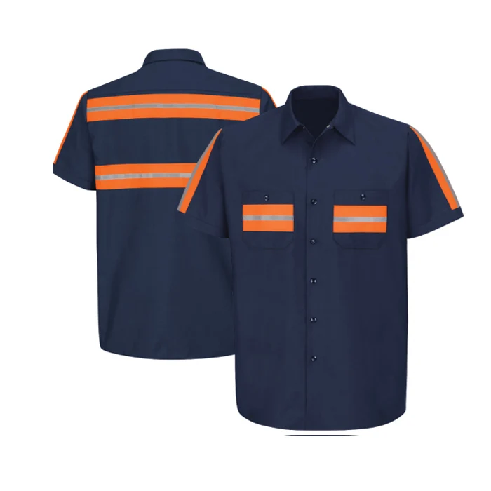 Reflective Mechanic Industrial Working Shirt with Reflective Tapes