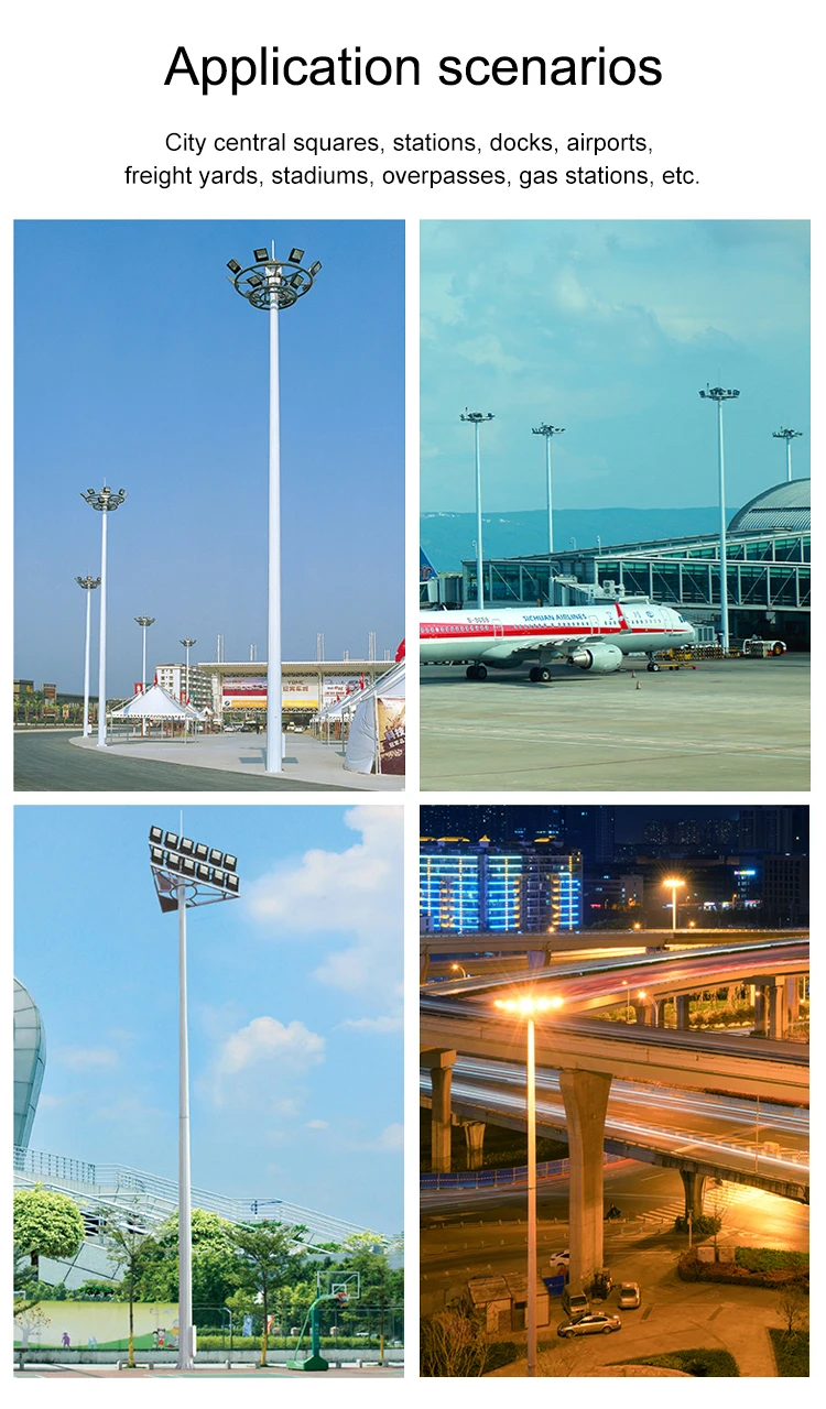 1000wattage Power Brightness Led Flood Stadium Light 20m Steel High Mast Light Pole