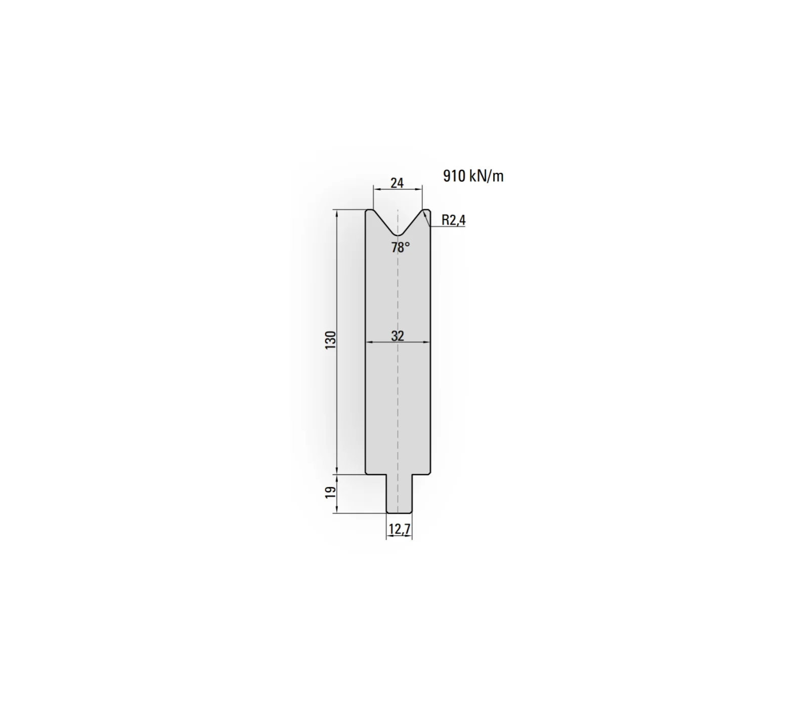 26.268 LVD SYSTEM 78° Dies H130mm Hardened CNC Press Brake Tools with High Quality