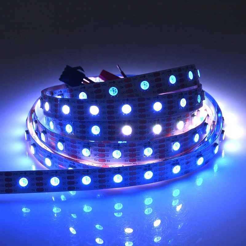 60LED/m 300LED HD107S /APA102 Double data Transmission Flexible Addressable RGB LED Strip Light