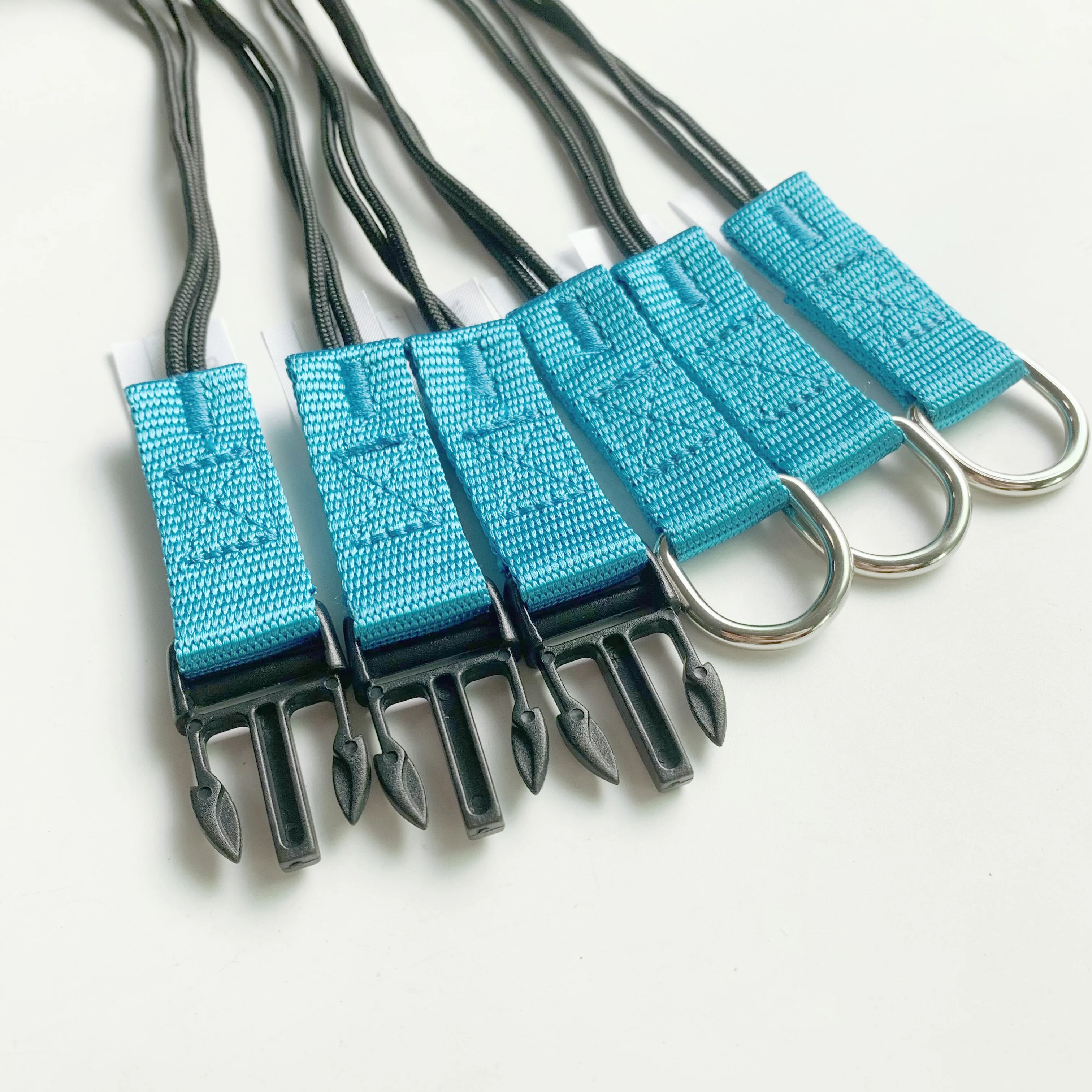 C-Pin lanyards 2.5kg force polyester bungee tether D ring type plastic buckle type tool catch tool lanyard for tool connection