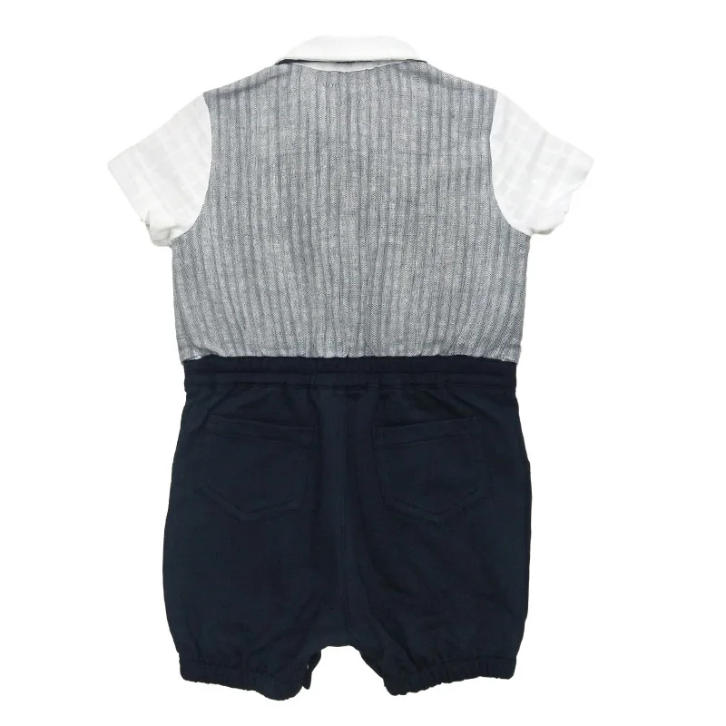 Оптовая продажа; Высококачественная одежда для малышей; Хлопковый комбинезон в полоску для мальчиков; Детский комбинезон с жилетом и галстуком
