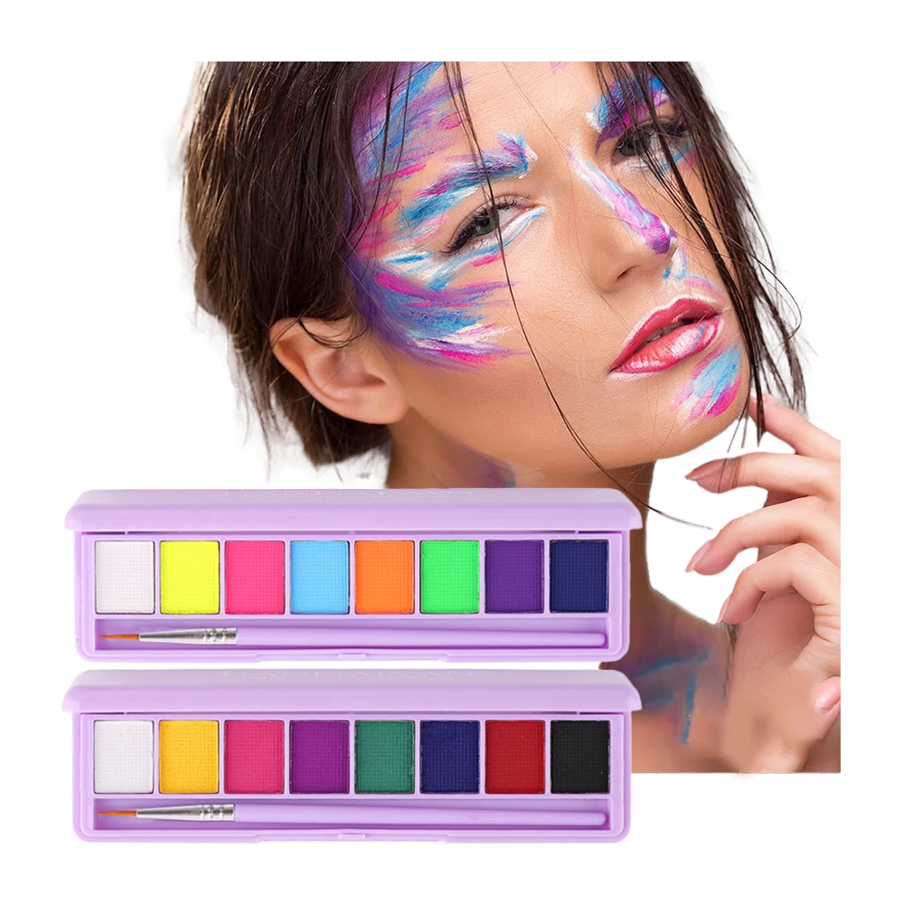 Shinein Water-soluble Luminous Neon Face Body Paint Pastels Eyeliner UV Glowing Halloween Face Paints