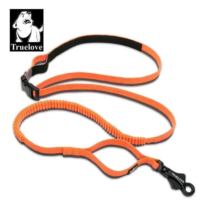 Truelove wholesale soft nylon dog rope leash adjustable hands free walking bungee leash for pet dog