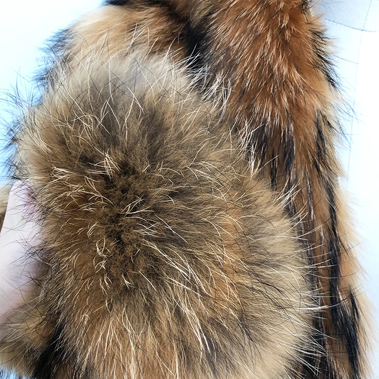 wholesale winter raccoon fur fabric natural raccoon fur collar scarf for hood