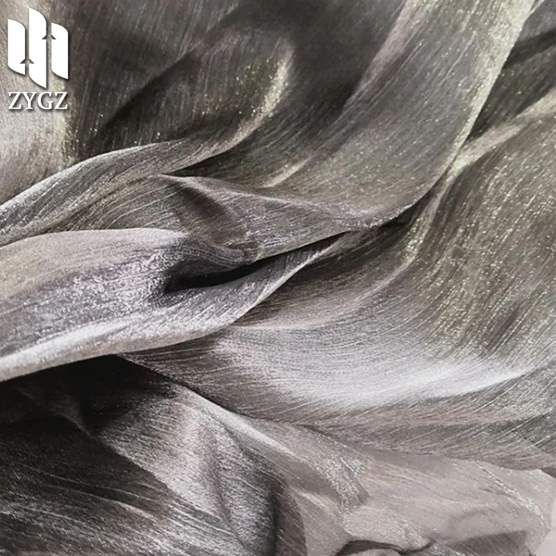 Bright silk Organza Decorative Fabric Dress Dress Dress Summer Fabric Lightweight Cation Yarn 100% Polyester Pleated Organza