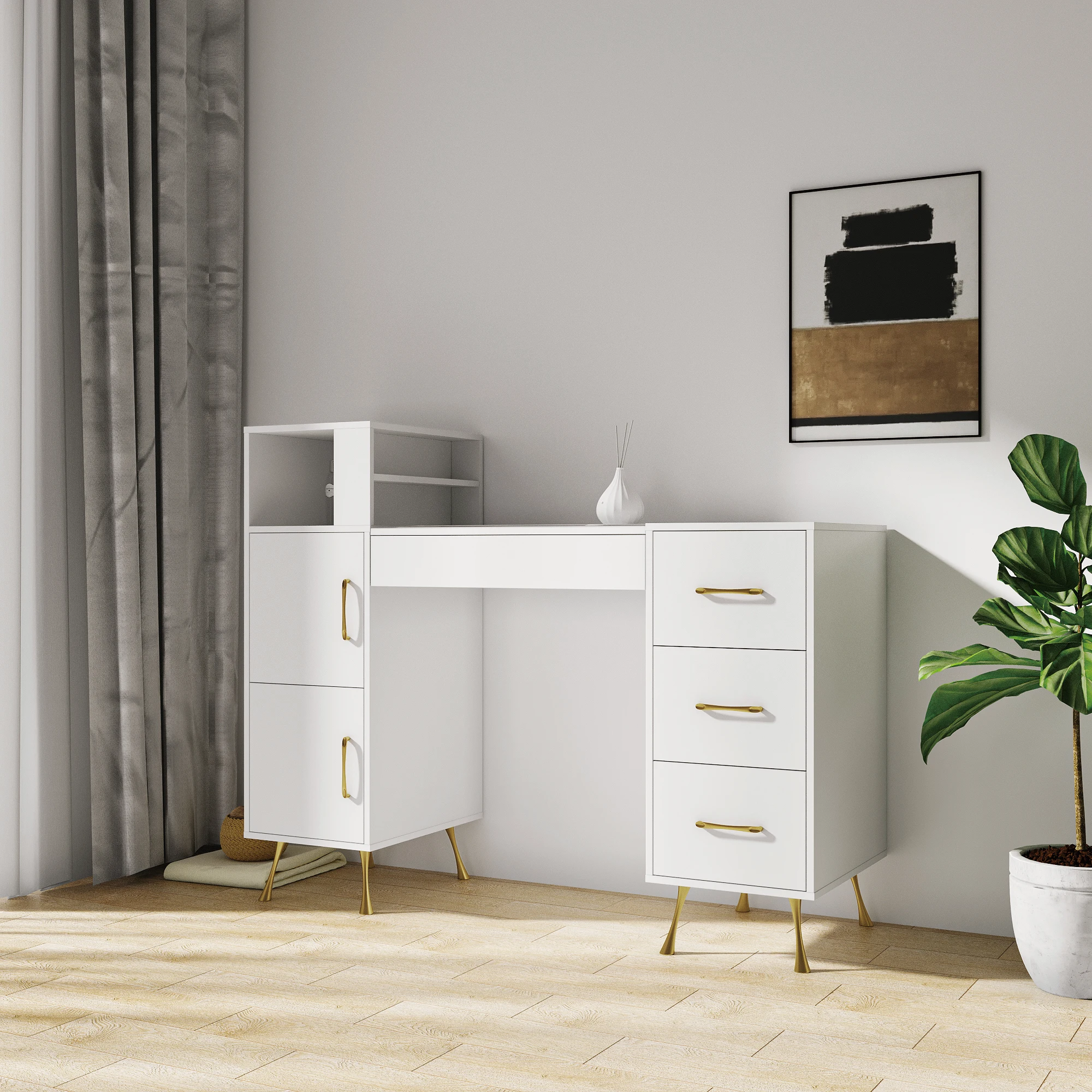 nail art equipment modern design manicure nail table beauty salon desk nail makeup desk salon furniture wood standard packing