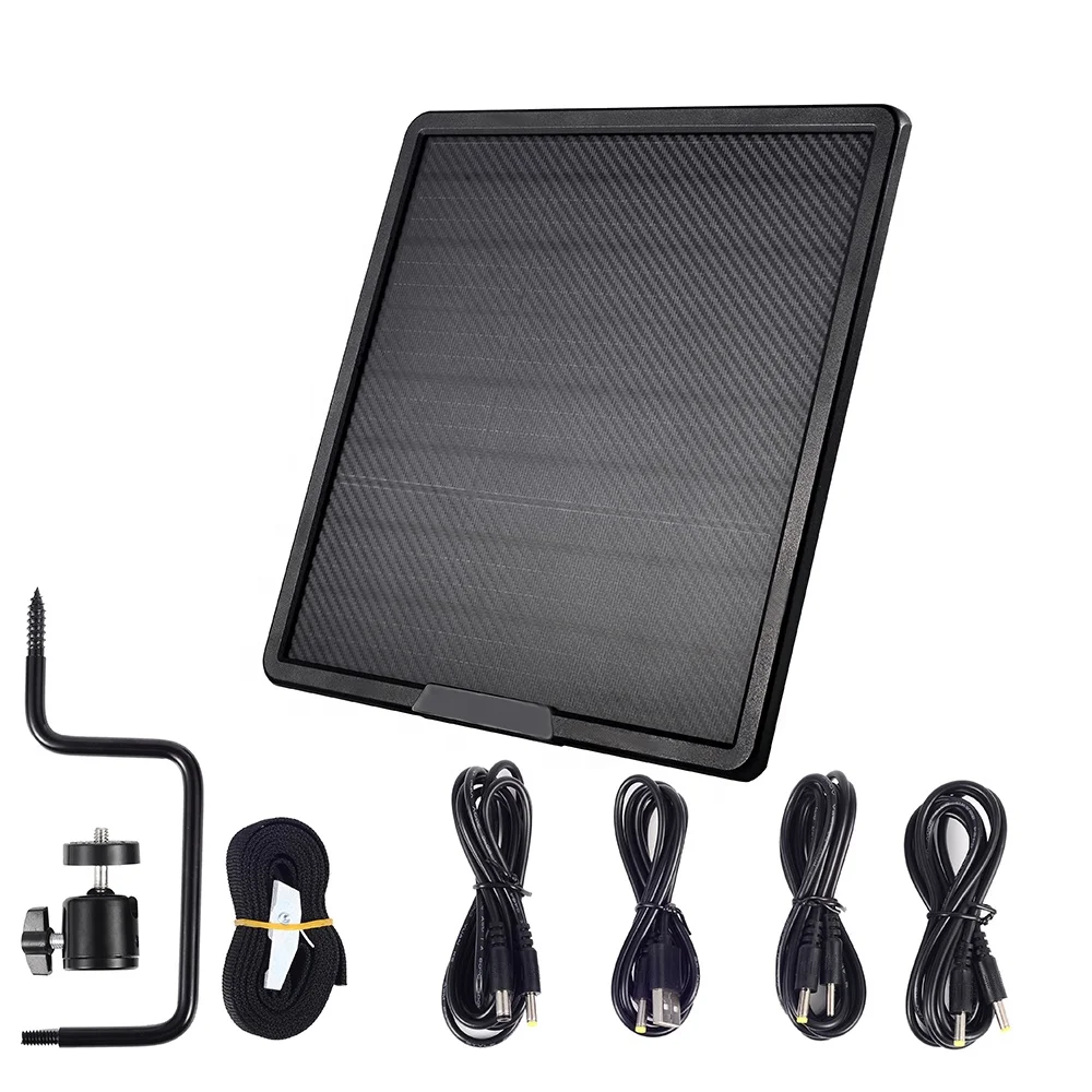 10W portable solar panel battery charger powerbank 25000mah USB Type C fast charging 6V 9V 12V output for outdoor cameras