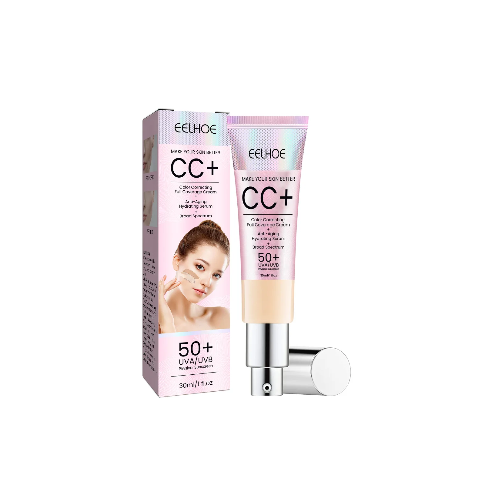 Eelhoe Cc Cream Spf 50 Makeup Brightening Uv Protection Korean Cosmetics Basic Skin Care Cc Cream
