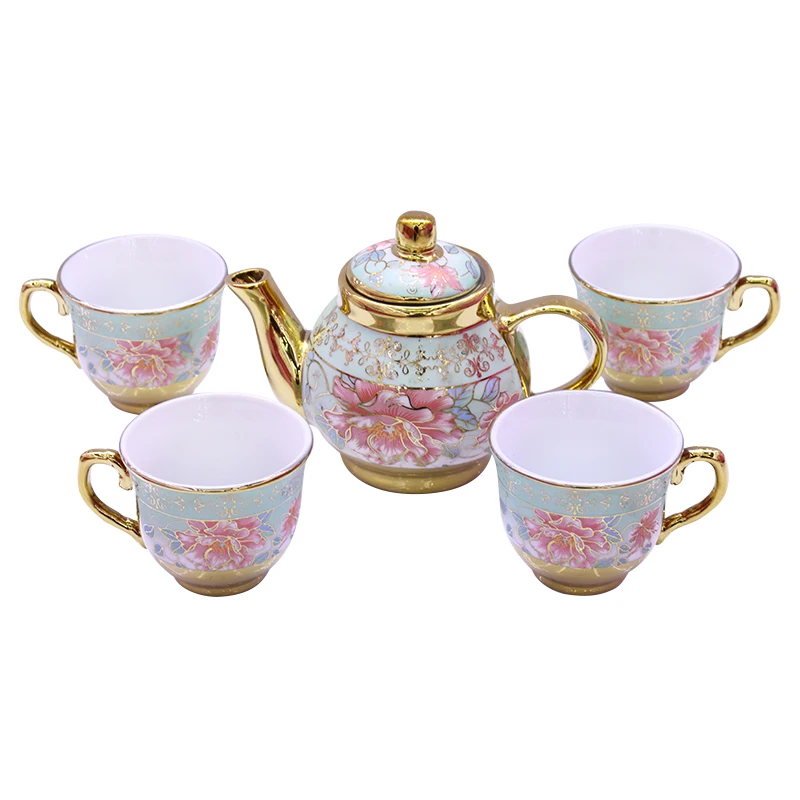 European coffee cup set electroplating teapot set customization logo Restaurant water Cup promotion gift set