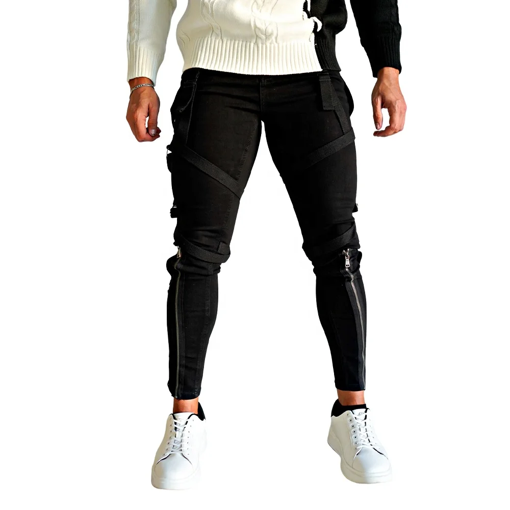 Gingtto Private Labels Non-Ripped Mens Jeans Denim Distressed Skinny Jeans Stretch Jeans for Men