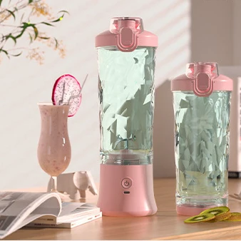 600ML Rechargeable Portable USB Electric Protein Shaker Waterproof Hand Blender with Glass Drinkware and Lid