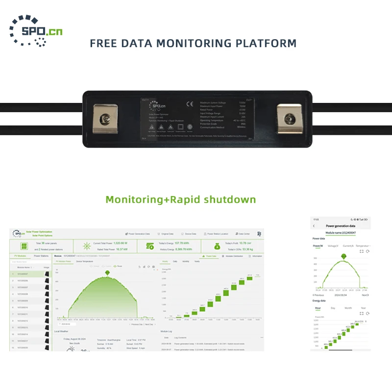 Free Monitoring Platform CE Certified Solar Module Level Rapid Shutdown Device Safety Solution For Solar System