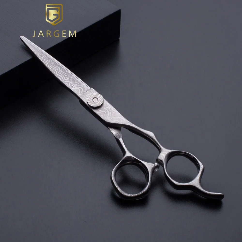 Damascus hair scissors 6.0 inch hair cutting scissors 440C stainless steel hairdresser scissors