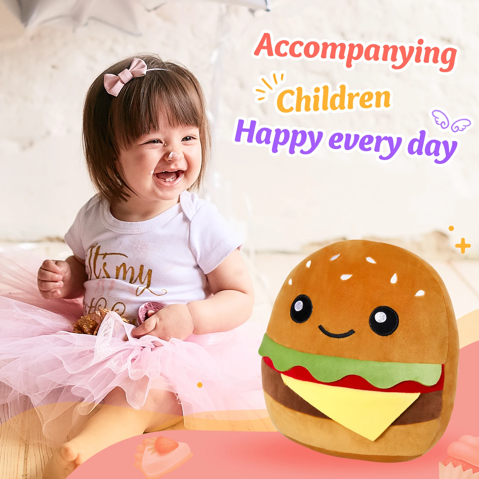 30cm 12inch Squishy Plush Hamburger Pillow home decor comfort squish soft pillow stuffed animals gift for child kids toy