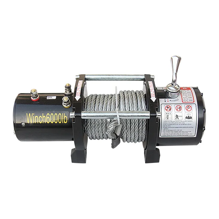 portable 3000lb mini 12v/24v car boat anchor motor electric winch with anti-rotation wire rope