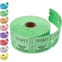 Wholesale custom printing 1000 total blank raffle tickets double roll raffle tickets raffle ticket roll