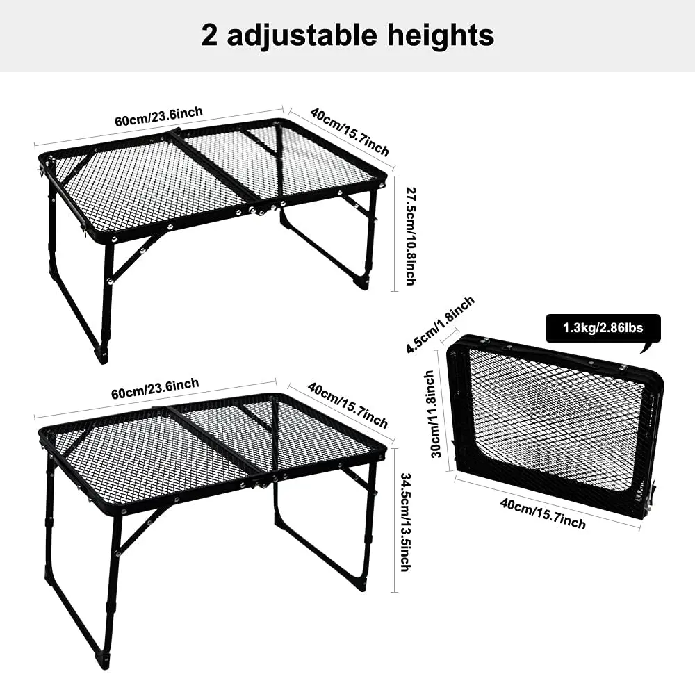 Jinhe Camping small foldable table portable adjustable folding table picnic BBQ  Beach Table
