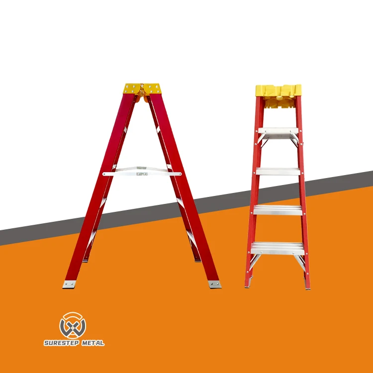 Fiberglass Folding Ladder Electric Heavy Duty FRP Step Fiberglass Folding Ladders