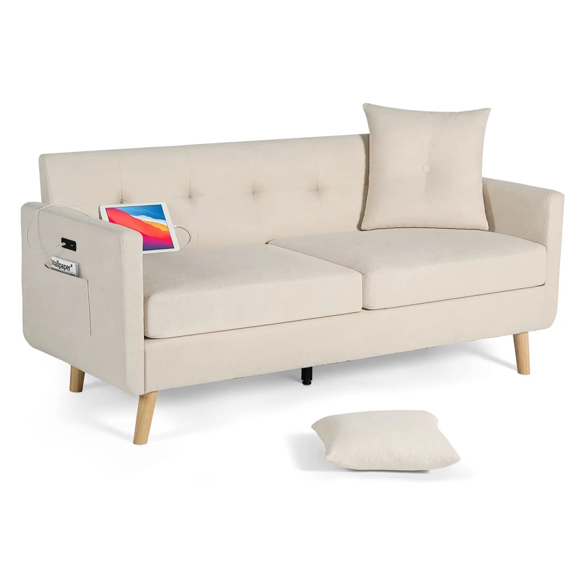 Sectional luxury USB charging  white living room sofas Furniture sets modern  style lounges sofa