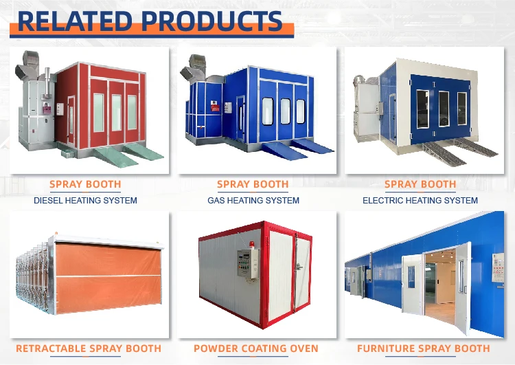 Customize the size of the car paint room and paint room for pickup or bus or truck spray booth red or blue or gray or orange