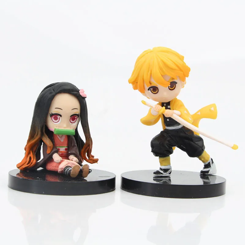 6 styles  Qposket Demon Slayer Kimetsu no Yaiba Cartoon Character Collection Toy PVC Anime Figure Toys
