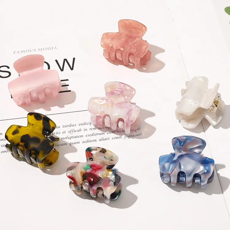 Fashion High Quality Acetic Acid Elegant Female Hair Claws Lady Mini Hair Clips Simple Bobby pins