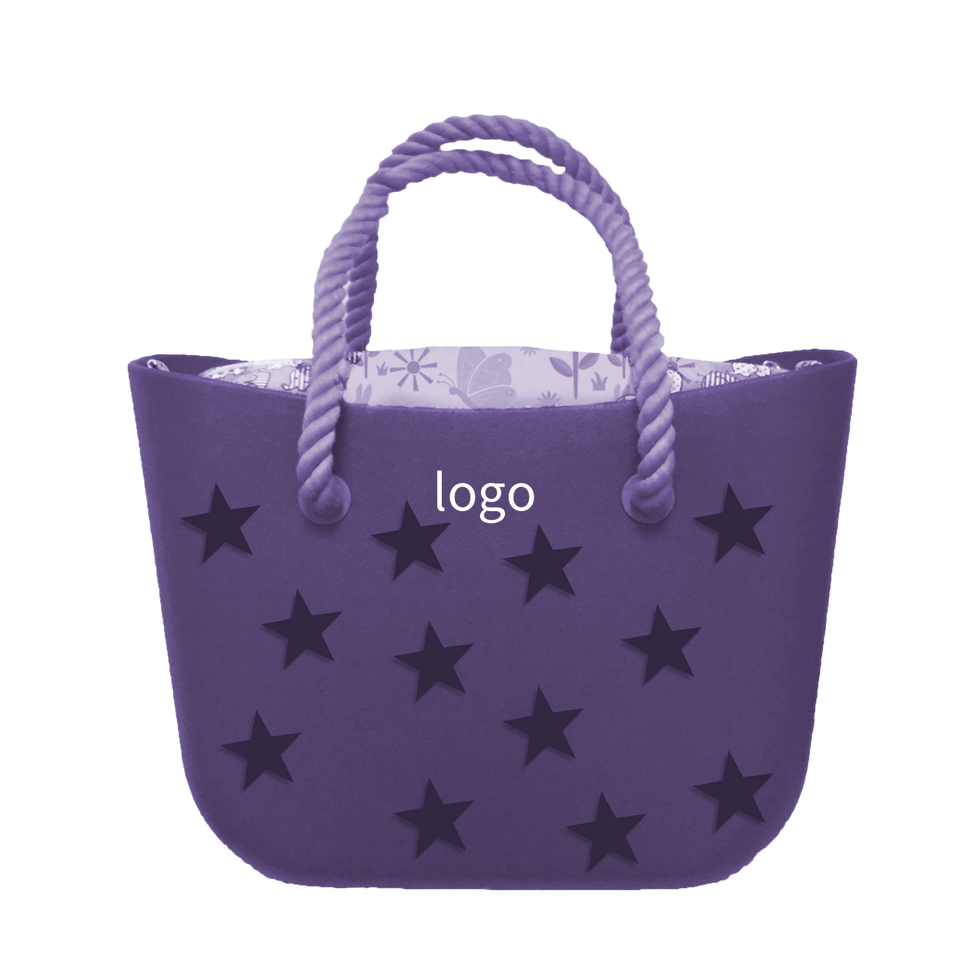 JHL  New Design EVA Star Shape Cutout Cute Strap Braided Rope Bag For Woman Custom Logo Design Travel Storage Bag For Family