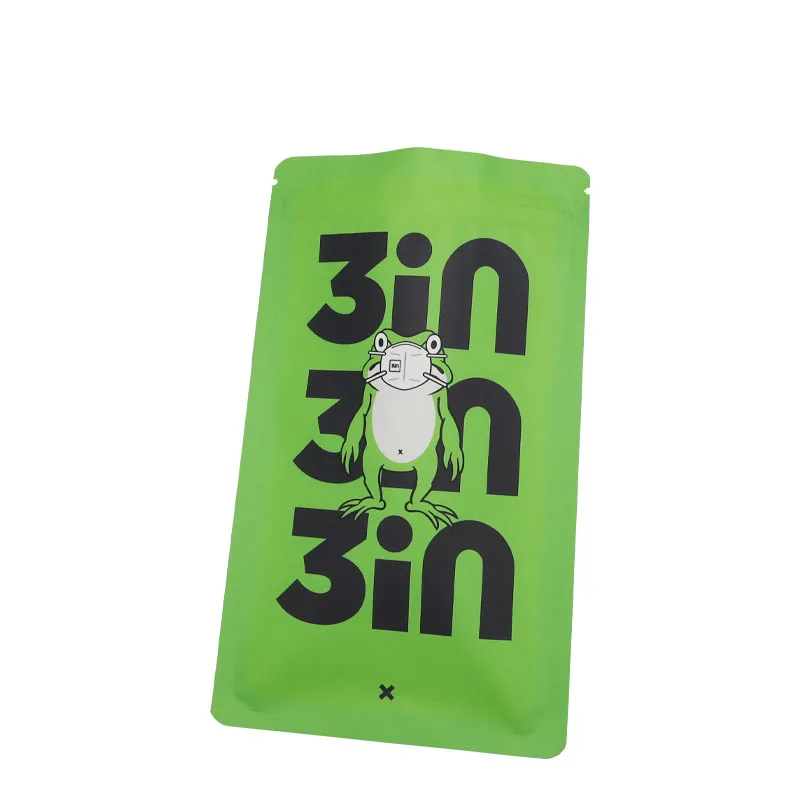 Customized print green mask plastic biodegradable vacuum bags pouch