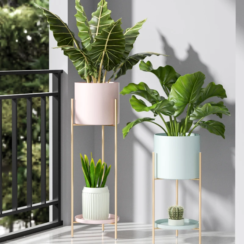 Plant Stand House Home Decor Modern Mid Century Display Holder Rack Indoor Flower Pot Plant Stand Metal Gold