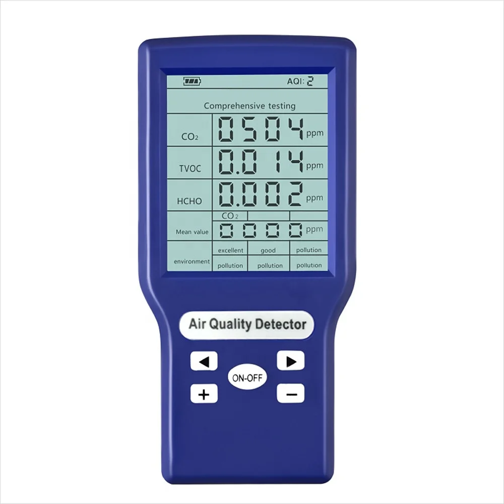 CO2 Meter Portable Carbon Dioxide Rechargeable Air Quality Detector Analyzer For Home Office School Gas Monitor Tester
