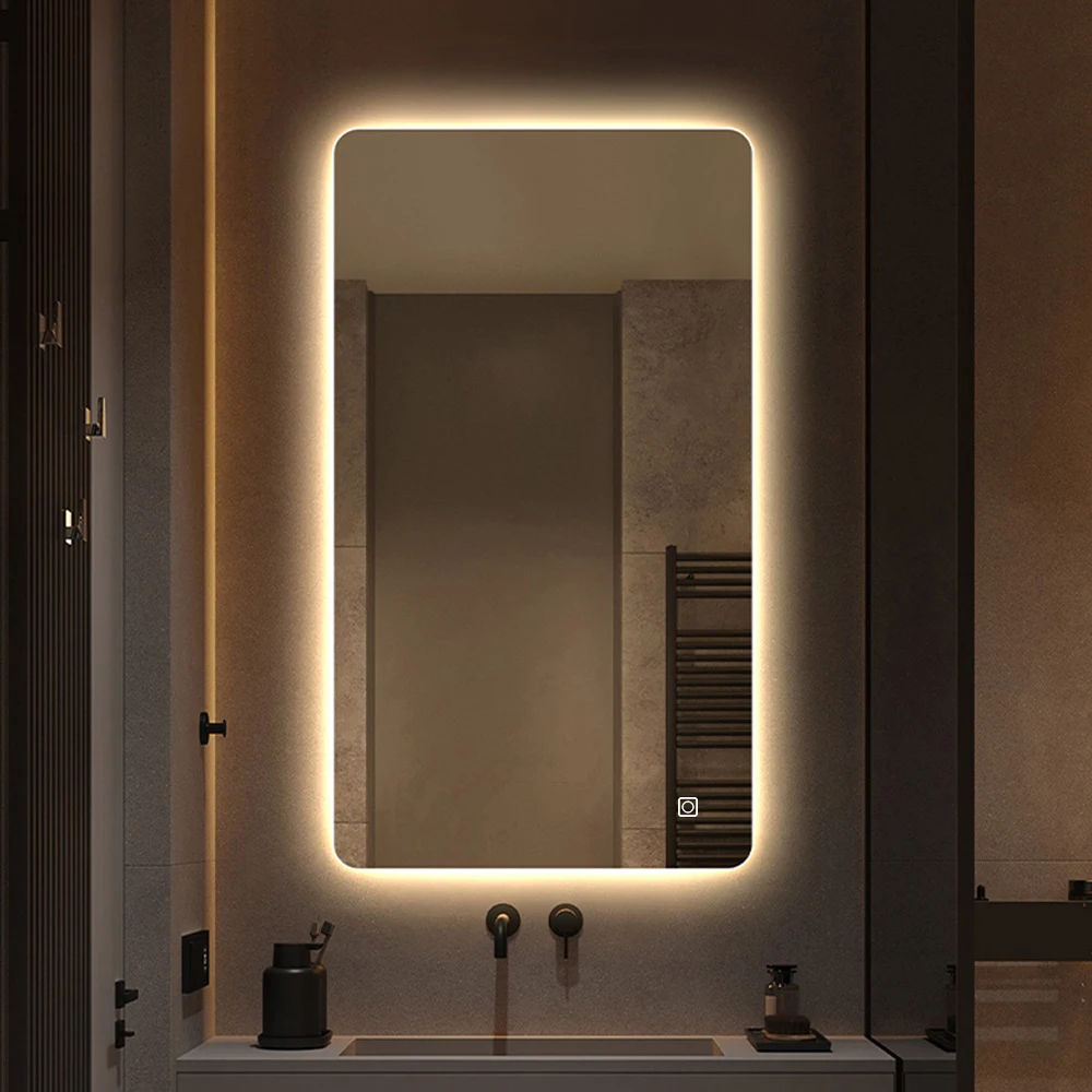 Anti Fog Backlit Lighted Bath Mirrors Touch Screen Led Mirror Frameless Bathroom Vanity Mirror For Hotel
