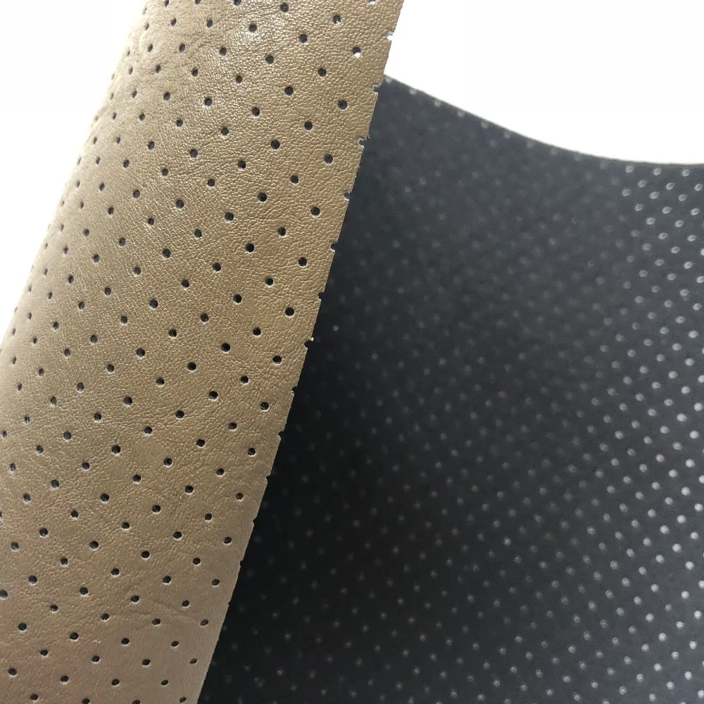 Waterproof leather fabric hole punching pvc vinyl fabric artificial leather perforated
