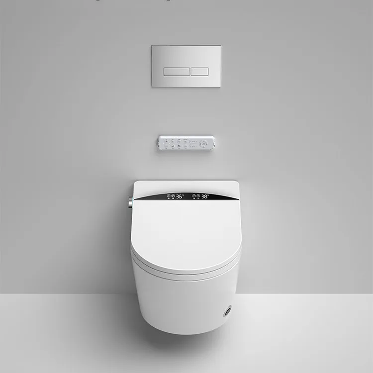 Chaozhou wall hanging mounted cuvettes de wc conceal cistern rimless hung smart toilet for Europe market