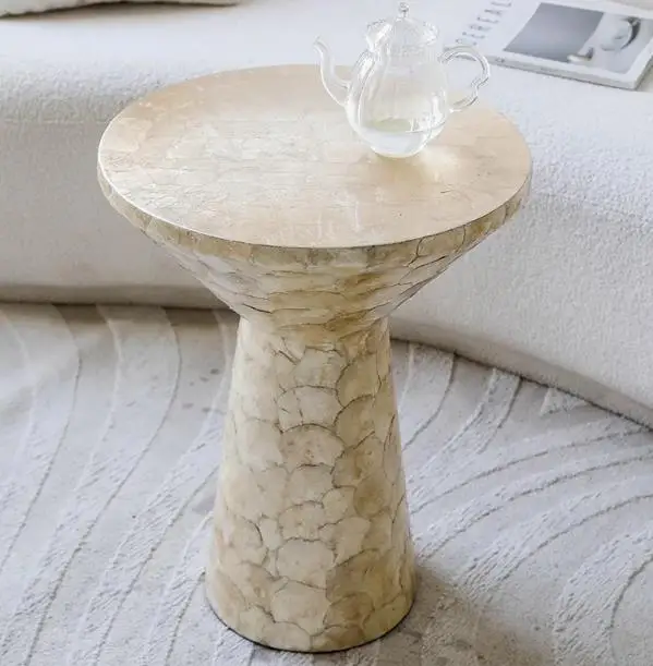French light luxury style gold foil shell edge a few sofa corner table living room art decoration high sense furniture table