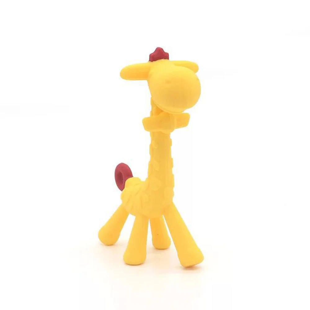 
Giraffe design BPA free food grade silicone newborn baby teether teething toy 