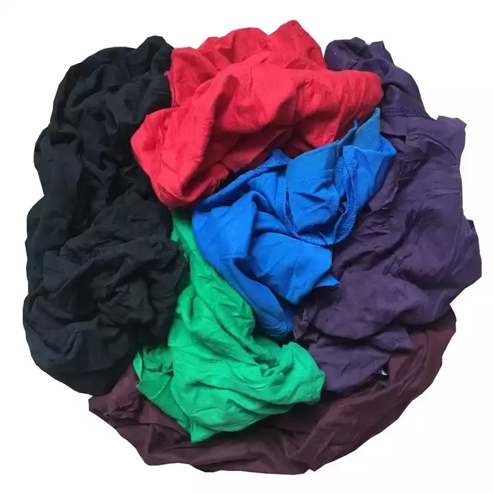 Industrial Cleaning Rags Marine Cleaning Machine Oil Cut High Quality 100% Cotton Dark Color T Shirt  Wiping Rags