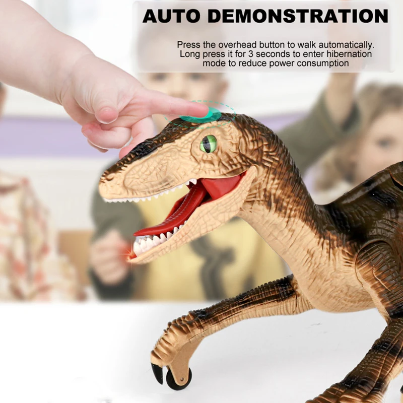5 Channels 2.4G Remote Control Dinosaur for Kids Electronic RC Toys Walking Robot with Lights and