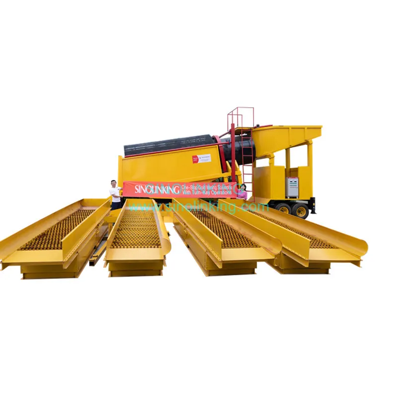 200T/H Mobile Gold Recovery Equipment Alluvial Gold Mining Machine gold washing plant for sale