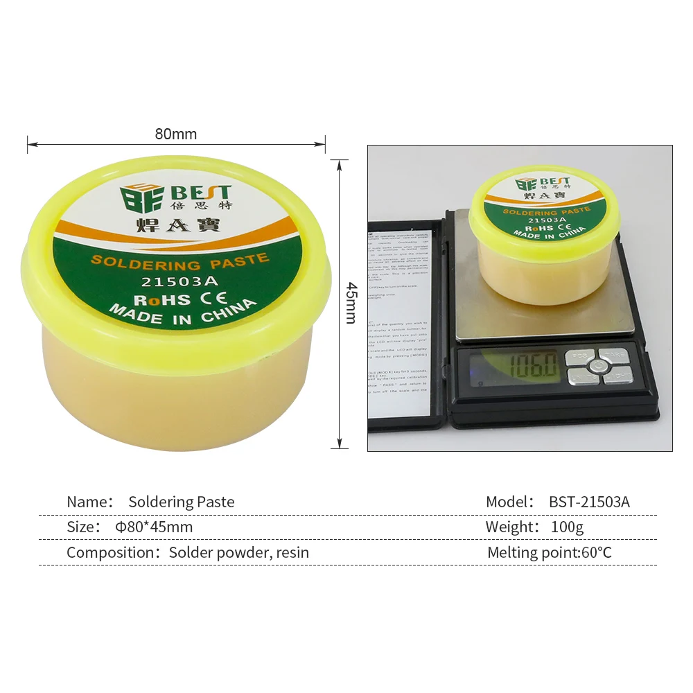 BST-21503A 100g  solder paste for LED BGA SMD PGA Top Sale Soldering Paste Flux Grease Flux Solder paste